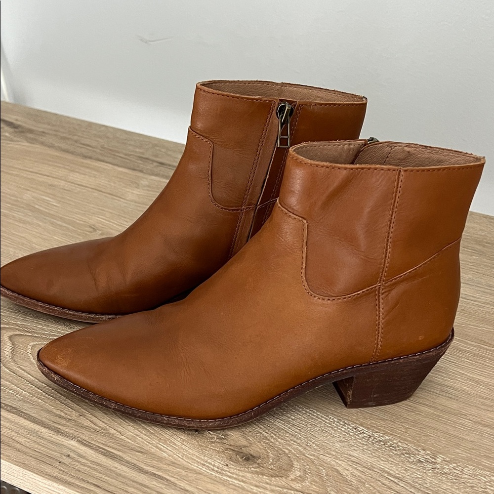 Madewell Tan Leather Ankle Boots